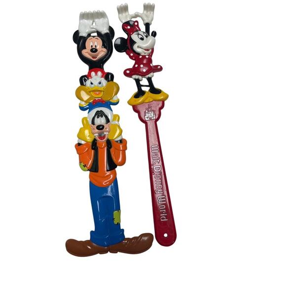Vintage Disney World Back Scratchers Lot Mickey Mouse Donald Duck Goofy Minnie - Picture 1 of 3